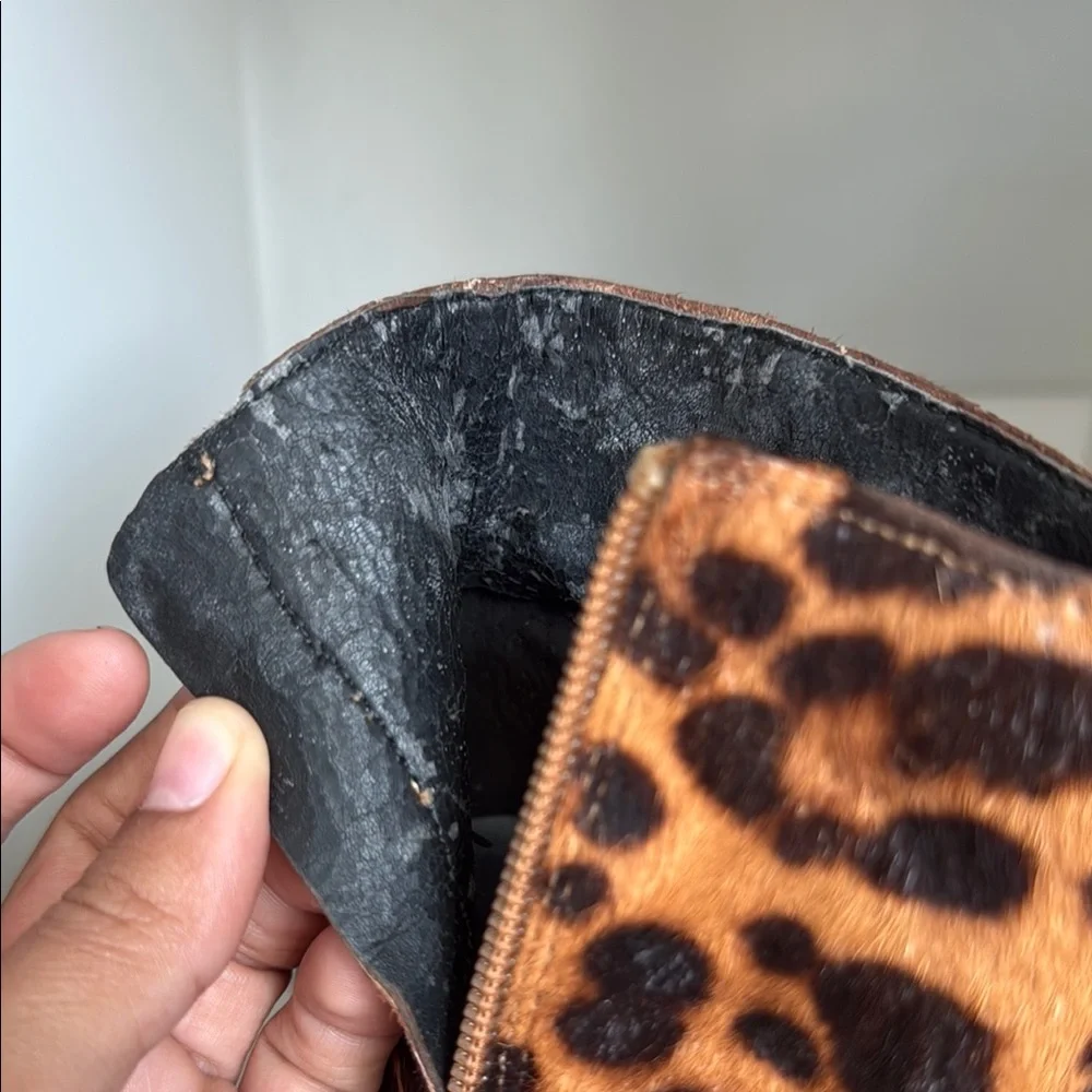 1. State Leopard Print Block Heel Ankle Booties - Brown/Black - Picture 7 of 7